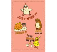 Just Wing It (and other puns): 120 Page Lined Notebook, Pink