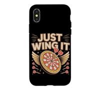 Just Wing It Darts Player Dartboard Pun Case for iPhone X/XS