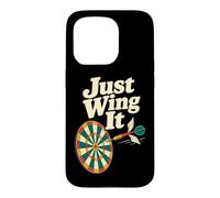 Just Wing It Funny Dart Player Bullseye Case for iPhone 15 Pro