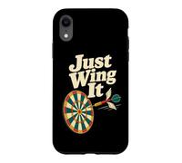 Just Wing It Funny Dart Player Bullseye Case for iPhone XR