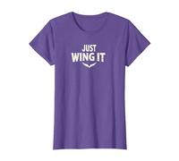 Just Wing It: Motivational Angel Wings T-Shirt, Women, Purple Heather, 3XL