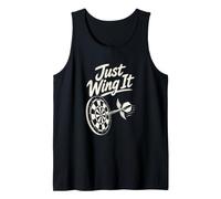 Just Wing It Winged Dart Pub Humor Tank Top