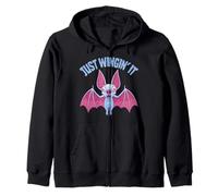 Just Wingin' It Derpy Albino Bat Zip Hoodie