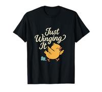 Just Winging It Chicken Farm Humor Graphic T-Shirt