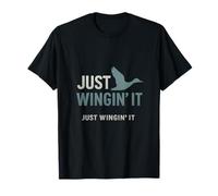 Just Winging It Duck Hunting Fishing Humor Design T-Shirt