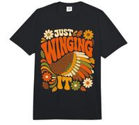 Just Winging It Groovy Retro Thanksgiving Turkey Meme Design Comfort Colors Adult Heavyweight T-Shirt