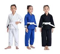 JUST YEARN Kids BJJ GI, Youth IBJJF Children’s Students Brazilian Jiujitsu Gi kimono Pre-washed Fabric Belt Not Included., Blue, M4