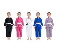 JUST YEARN Kids BJJ GI, Youth IBJJF Children’s Students Brazilian Jiujitsu Gi kimono Pre-washed Fabric, White, M00