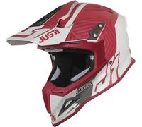 Just1 J12 Syncro Carbon Motocross Helmet, white-red, size XL for Men