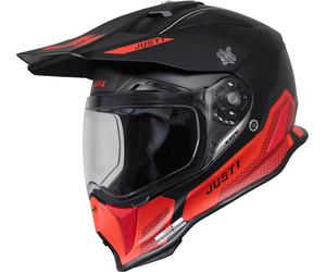 Just1 J14-F Elite Motocross Helmet, black-red, size S for Men