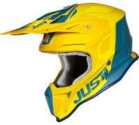 Just1 J18 Pulsar Motocross Helmet, blue-yellow, size M for Men