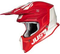 Just1 J18 Pulsar Motocross Helmet, white-red, size XL for Men