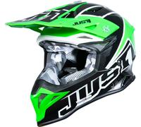 Just1 J39 Thruster Motocross Helmet, black-white-green, size L