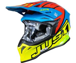 Just1 J39 Thruster Motocross Helmet, red-yellow, size XS for Men