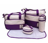 just4baby 5pcs Baby Nappy Changing Bags Set in Purple