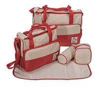 just4baby 5pcs Baby Nappy Changing Bags Set in Red