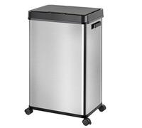 just4baby Extra Large 68L Capacity Deluxe Sensor Rubbish Bin with Wheels & Breaks Hands Free Touchless Automatic Motion Sensor Bin Brushed Stainless Steel or BLACK, 68 Litre (ZN68S-Stainless Steel)