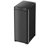just4baby Large 42L Capacity Rectangle SLIM Design Deluxe Sensor Kitchen Rubbish Bin Hands Free Touchless Automatic Motion Bin Brushed Stainless Steel or BLACK, 42 Litre (ZX02B-Black)