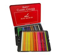 just4baby Oil Based Coloured Pencils Professional, Beginner Artist, Student, Adult, Children Craft Painting Drawing Sketching Red Tin Box Assorted colours (48)