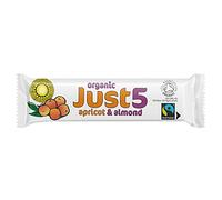 Just5 Organic & Fairtrade Fruit and Nut Snack Bars (Apricot & Almond) - 8 x 40g