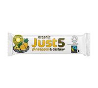 Just5 Organic & Fairtrade Fruit and Nut Snack Bars (Pineapple & Cashew) - 8 x 40g