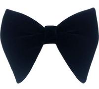 Justar Men's Velvet Bow Ties Pre-Tied Oversized Bowtie Formal Tuxedo Butterfly Big Bowties (Black)