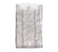JustArtificial Mesh Glittered Clip On Butterflies - 8cm, Silver, Tray of 12