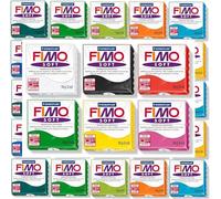 JustArtsCrafts Fimo Soft Oven Hardening Bake DIY Crafts Sculpting Moulding Polymer Modelling Clay 12 x 57g Multicolour Blocks