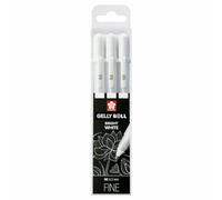 JustArtsCrafts gely roll, white, 3 pens, bright white, in a case, fine size 05
