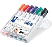 JustArtsCrafts Pack of 6 x Premium Chisel Tip Whiteboard Marker Set - Assorted Colours Quick-Drying Locked Tip Design Drysafe Technology