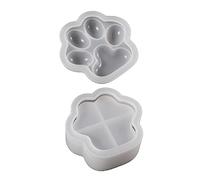 Justchee DIY Cat Paw Shaped Silicone Moulds Epoxy Resin Mould 3D Storage Moulds Crafts Making Jewellery Supplies Storage Box For Paws