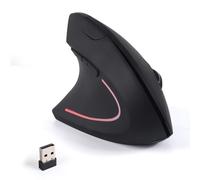 Justdfine Ergonomic Mouse, 2.4G Wireless Vertical Mouse with USB Receiver, Left Handed 1600D-PI 6 Buttons, Left Vertical Ergonomic Mouse for Laptop, Office, PC, Fifth Generation, Black