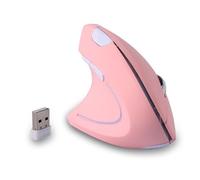 Justdfine Ergonomic Mouse, 2.4G Wireless Vertical Mouse with USB Receiver, Left Handed 1600D-PI 6 Buttons, Left Vertical Ergonomic Mouse for Laptop, Office, PC, Fifth Generation, Pink