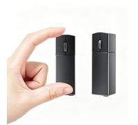 Justdfine Wireless Mouse,Mini Rechargable Travel Mouse,2.4G Ultra Slim Portable Mouse,Small Computer Mouse with Receiver Storage for Laptop/PC/Mac-Black