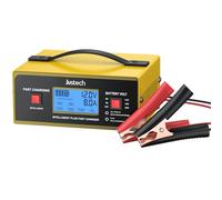 Justech 0-10A Yellow Battery Charger 6/8/12/14/16/24V Automotive Smart Car Battery Charger and Maintainer Fully Automatic with 7-stage Charging Process for Car Motorcycle Truck