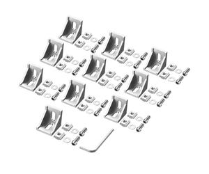 Justech 10pcs 4040 4080 Corner Mounting Bracket L Shape Right Angle Joint Brace Fastener Home Hardware Aluminum Corner Bracket with Screws 39x39x35mm