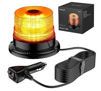 Justech 12/24V Flashing Beacon 40W 40 LED Emergency Warning Strobe Light Amber Strobe Lights 7 Flash Modes Waterproof with Magnetic Base for Truck Vehicle