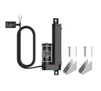 Justech 12V Heavy-Duty Linear Actuator 225lbs/1000N-4inch/100mm Silent IP65 Electric Actuator with Brackets for Electric Windows, RV Adjustments, Solar Trackers, Industrial Machinery, Black