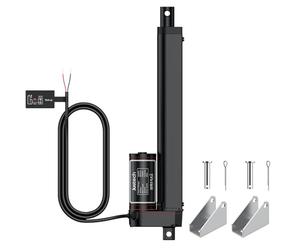 Justech 12V Heavy-Duty Linear Actuator 225lbs/1000N-8inch/200mm Silent IP65 Electric Actuator with Brackets for Electric Windows, RV Adjustments, Solar Trackers, Industrial Machinery, Black