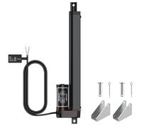 Justech 12V Heavy-Duty Linear Actuator 330lbs/1500N-10inch/250mm Silent IP65 Electric Actuator with Brackets for Electric Windows, RV Adjustments, Solar Trackers, Industrial Machinery, Black