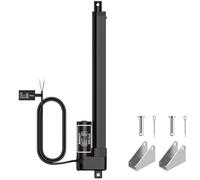 Justech 12V Heavy-Duty Linear Actuator 450LBS/2000N-12inch/300mm Silent IP54 Electric Actuator with Brackets for Electric Windows, RV Adjustments, Solar Trackers, Industrial Machinery, Black