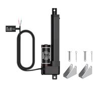 Justech 12V Heavy-Duty Linear Actuator 450lbs/2000N-6inch/150mm Silent IP54 Electric Actuator with Brackets for Electric Windows, RV Adjustments, Solar Trackers, Industrial Machinery, Black