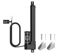 Justech 12V Heavy-Duty Linear Actuator 450lbs/2000N-8inch/200mm Silent IP54 Electric Actuator with Brackets for Electric Windows, RV Adjustments, Solar Trackers, Industrial Machinery, Black