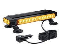 Justech 14inch 30 LED Car Warning Strobe Beacon Light Bar, 7 Flash Patterns | 12V 24V Amber Magnetic Car Roof Emergency Recovery Hazard Flashing Light for Vehicle Truck Trailer, IP65 Waterproof E9 E-mark