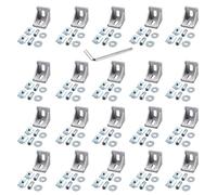 Justech 20pcs 4040 4080 Corner Mounting Bracket L Shape Right Angle Joint Brace Fastener Home Hardware Aluminum Corner Bracket with Screws 39x39x35mm