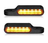 Justech 2pcs 12V E24 Mini Motorcycle LED Flowing Light Universal Motorbike Micro Mini Turn Signal Indicator Amber Light 8MM IP65 Waterproof
