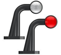 Justech 2pcs Side Elbow Marker Lights 12/24V Red & White LED Double Side Indicator Light IP65 Waterproof for Trailer,Lorry,Caravan and More