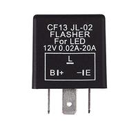 Justech 3-Pin LED Flasher Relay DC 12V Turn Signal Indicator LED Indicator Relay Suitable For Motorbike Car Vehicle (Black)