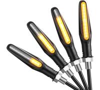 Justech 4 PCS 12LEDs Motorcycle Indicators Amber, 12V Flowing Turn Signal Lights, Motorbike Turning Indicators Led Turn Signals Kit Blinkers for Motorcycle Motorbike Scooter Quad Cruiser Off Road