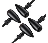 Justech 4PCS Motorcycle Indicators Turn Signal Lights Amber, Bullet-Shaped | 12 LED Universal Mini Bullet Lights IP65 Waterproof Motorbike Blinker Lights Front Rear for Motorcycle Scooter Quad Off Road